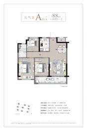 江山云樾府3室2厅1厨1卫建面88.00㎡