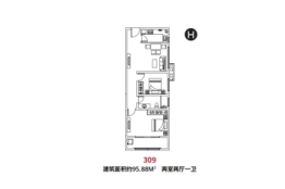 粤港·臻园2室2厅1厨1卫建面95.88㎡