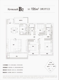 保利·锦上3室2厅1厨2卫建面126.00㎡