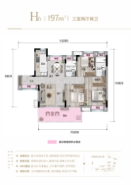 荣耀星河3室2厅1厨2卫建面97.00㎡