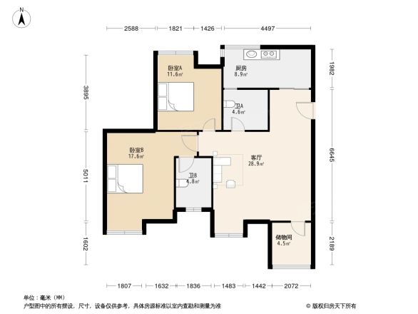 紫坪锦苑户型图