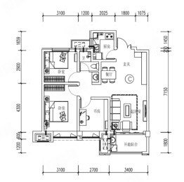 荣盛秀容府3室2厅1厨1卫建面97.00㎡