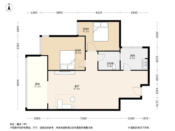 紫坪锦苑户型图