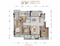 D1户型建面约131平