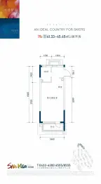 浪漫雪郡1室1厅1厨1卫建面41.33㎡