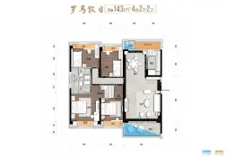 乐昌碧桂园4室2厅1厨2卫建面143.00㎡