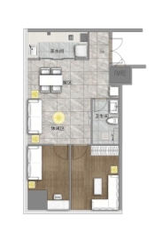 碧桂园望海中心2室2厅1厨1卫建面91.00㎡