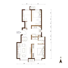 万科宝坻城市之光3室2厅1厨1卫建面95.00㎡