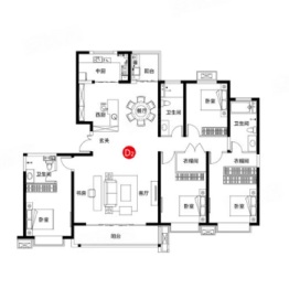 国力公园里4室2厅1厨3卫建面235.52㎡