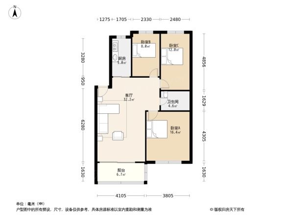 涿州晨光小区户型图