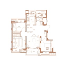 新华御著3室2厅1厨1卫建面84.00㎡