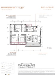 融创北京路1號3室2厅1厨2卫建面117.00㎡