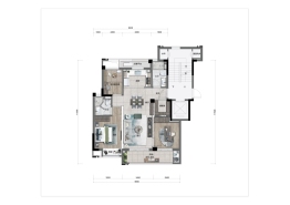 轨交万科·湛蓝晓月3室2厅1厨2卫建面100.00㎡