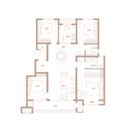 花海未来城4室2厅1厨2卫建面135.00㎡