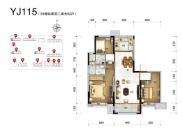 碧桂园凤凰星著3室2厅1厨2卫建面120.00㎡