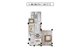 嘉源·和谐里3室1厅1厨1卫建面86.0㎡