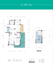 福天滨江院子4室2厅1厨2卫建面141.71㎡