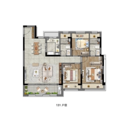 盛泽星悦兰庭3室2厅1厨2卫建面131.00㎡