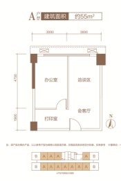 碧桂园西部中心建面55.00㎡