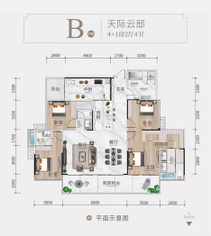 华生·天玺5室2厅1厨4卫建面190.00㎡