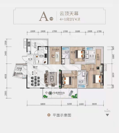 华生·天玺5室2厅1厨4卫建面180.00㎡