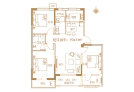 平安小镇3室2厅1厨2卫建面122.00㎡