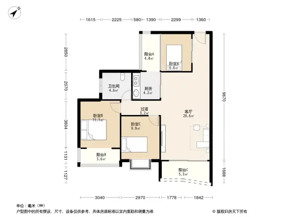 渝安金港尚城户型图