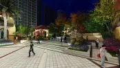 小区西门夜景效果图