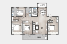 中玮名门4室2厅1厨2卫建面155.00㎡