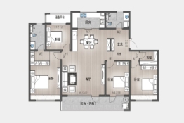 中玮名门4室2厅1厨2卫建面186.00㎡