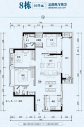 海伦堡·弘诚厚园3室2厅1厨2卫建面109.02㎡