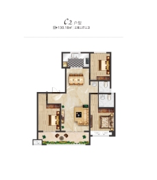 东城之星3室2厅1厨2卫建面130.18㎡