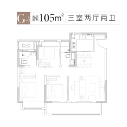 大华公园荟3室2厅1厨2卫建面105.00㎡