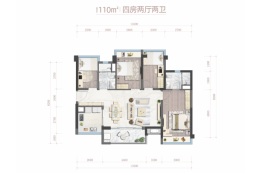 保利招商锦上4室2厅1厨2卫建面110.00㎡