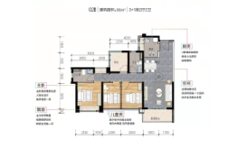 雅居乐花城雅郡3室2厅1厨2卫建面98.00㎡