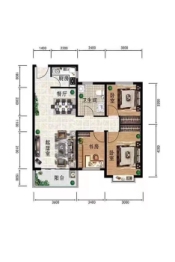 柳岸新居3室2厅1厨1卫建面102.00㎡