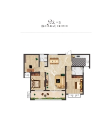 东城之星3室2厅1厨2卫建面115.42㎡