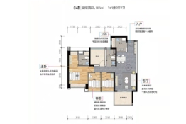 雅居乐花城雅郡3室2厅1厨2卫建面106.00㎡