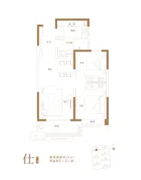 璟园2室2厅1厨1卫建面90.00㎡