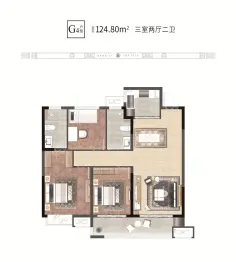 港利·上城3室2厅1厨2卫建面124.80㎡