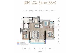 观澜府4室2厅1厨3卫建面156.00㎡