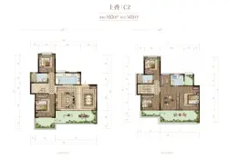 北辰·悦来壹号6室2厅1厨3卫建面160.0㎡