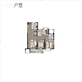 云锦东方3室2厅1厨2卫建面105.00㎡