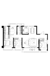 华发中央首府4室2厅1厨2卫建面150.00㎡