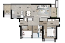 万科黄埔新城融住一B单元建面93㎡户型