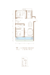 中创天曜3室2厅1厨2卫建面106.59㎡