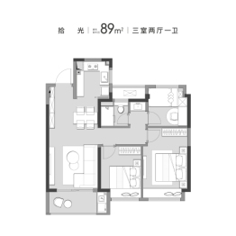 云上四季3室2厅1厨1卫建面89.00㎡