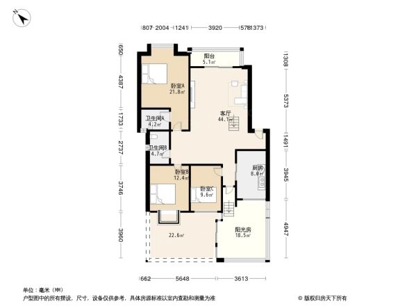 蓝色空间户型图