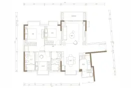 金田·晓风印月3室2厅1厨2卫建面120.00㎡