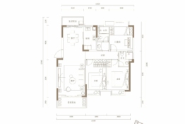 金田·晓风印月3室2厅1厨2卫建面124.00㎡